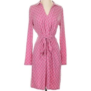 Brooks Brothers Pink and White Patterned Dress